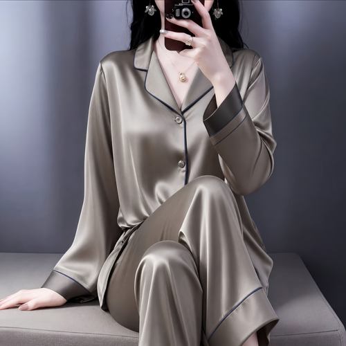 真丝睡衣女款2026新款春秋夏季长袖长裤高级感桑蚕丝家居服礼盒装