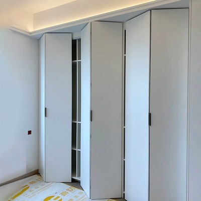 衣柜门衣帽间储物间隐形门衣柜折叠门实木门卧室门pet门板整体橱