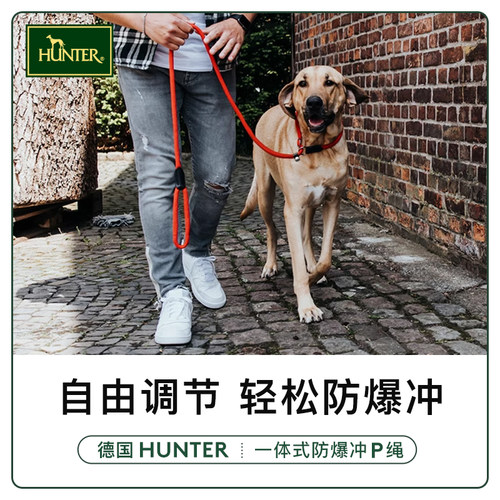 HUNTER德国大型犬加粗遛狗牵引绳