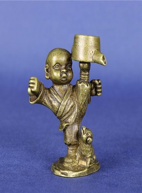 倒流香炉古玩功夫小和尚创意摆件