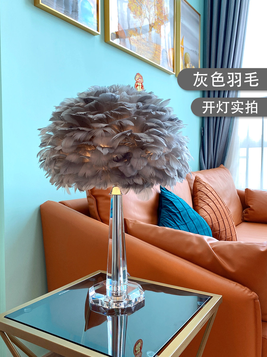 创意少女温馨浪漫水晶羽毛灯永恒灯卧室床头灯婚礼灯