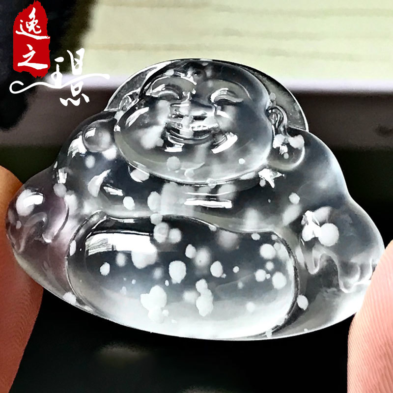 逸之璟天然翡翠冰种佛公吊坠