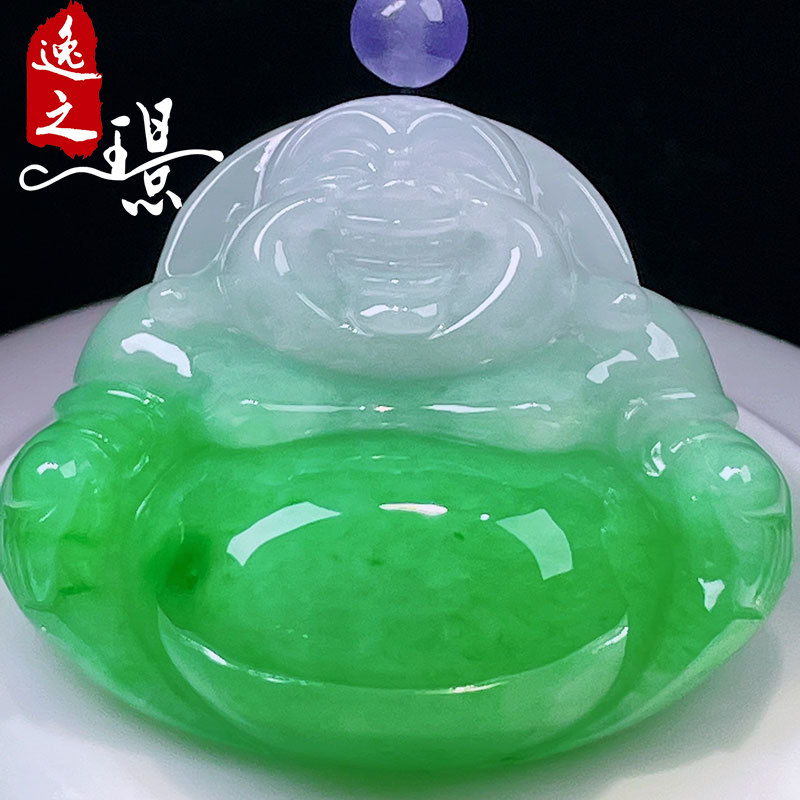 逸之璟天然翡翠佛公吊坠