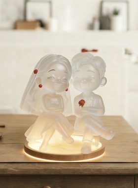 人偶照片定制生日结婚仿玻璃水晶
