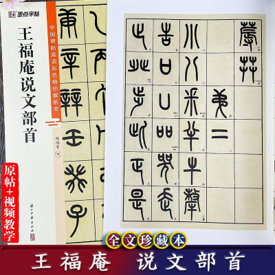 王福庵说文部首 中国碑帖高清彩色精印解析本 篆书视频教学+原碑帖毛笔书法字帖附简体旁注 成人毛笔软笔临摹字帖古帖 墨点字帖