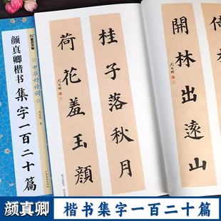 河南美术出版 颜真卿楷书集字一百二十篇 楷书集字古诗对联成语古文简体释文集字创作临摹作品毛笔书法字帖 墨点字帖 中华好诗词 社