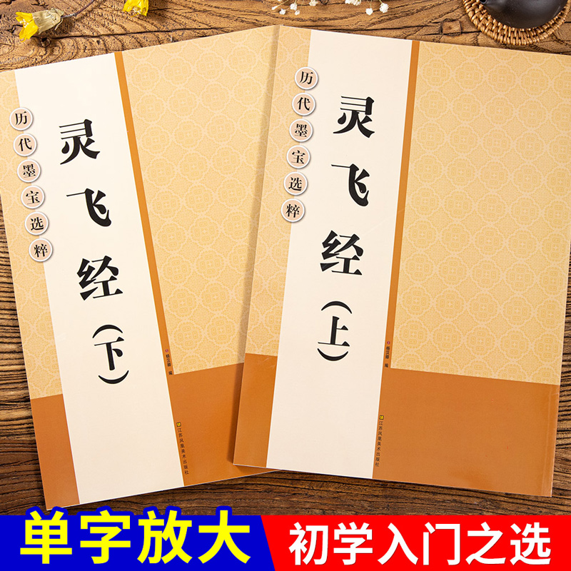 灵飞经 上下2册 8开放大版 米字格简体标注 小楷毛笔楷书书法字帖 历代墨宝选粹 江苏凤凰美术出版社