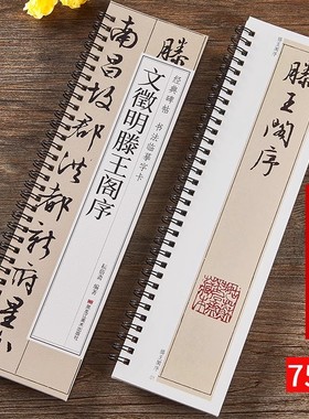 文徵明滕王阁序 经典碑帖书法临摹字卡 行书原帖1册全文 书法毛笔字卡练字帖 黑龙江美术出版社