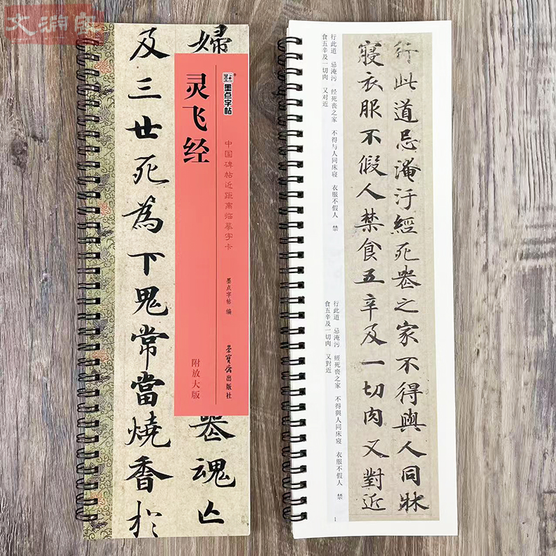 墨点字帖 灵飞经 中国碑帖近距离临摹字卡 扫码看视频 1册原帖+放大本全文楷书原碑帖书法毛笔练字帖 荣宝斋出版社