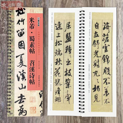 墨点字帖 米芾蜀素帖 苕溪诗帖 中国碑帖近距离临摹字卡 扫码看视频 1册原帖全文行书原碑帖书法毛笔练字帖 荣宝斋出版社