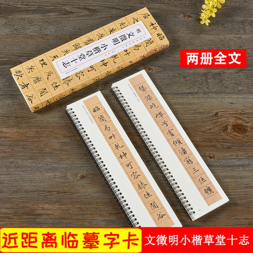文徵明小楷草堂十志 明 经典碑帖临摹卡 近距离字卡 楷书书法毛笔练字帖原帖附简体旁注 安徽美术出版社