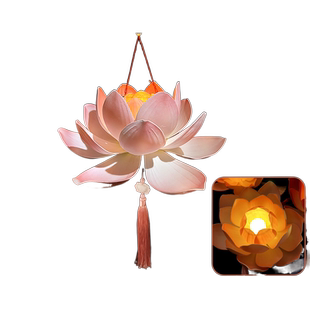 元宵节古风灯笼儿童表演舞蹈手提荷花莲花灯笼放灯行花灯拍照道具