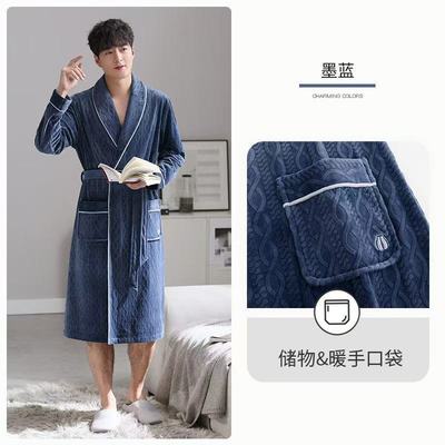 轻奢【海岛绒】睡衣男士睡袍秋冬款冬季珊瑚绒加厚加绒法兰绒浴袍