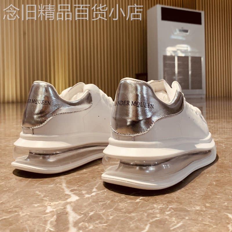 潮牌小白鞋女春夏新款韩版百搭厚底增高气垫鞋子真皮运动休闲板鞋