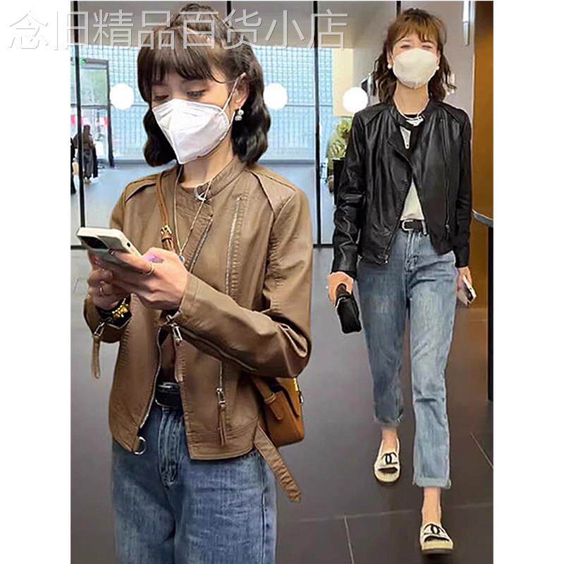 时尚皮衣外套女2025新款流行爆款修身显瘦气质百搭机车服皮夹克潮