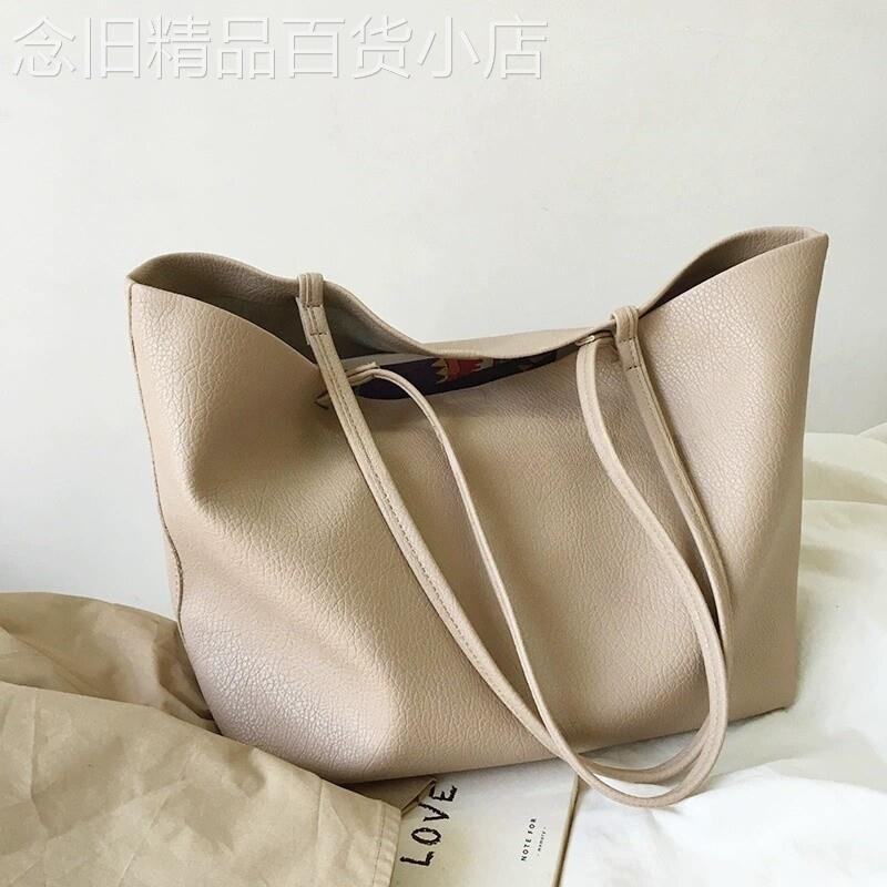 法国ZAMP复古软皮托特包时尚简约大容量单肩子母包通勤包质感女包
