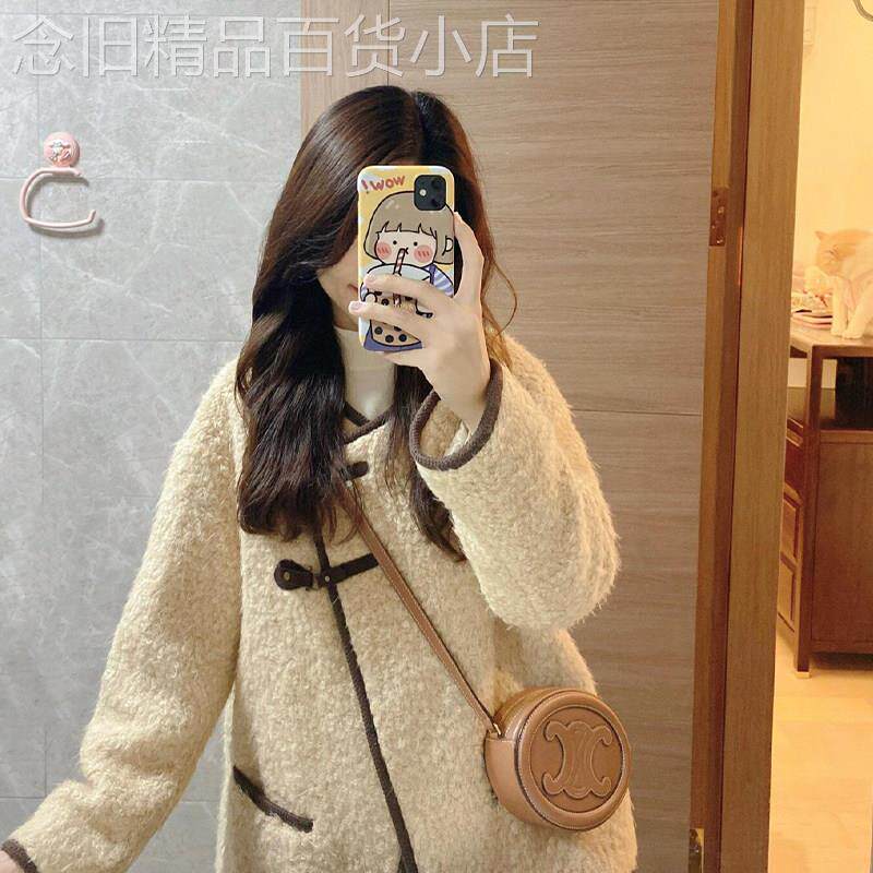 摇粒绒黄色羊羔毛环保皮草外套女25冬季小个子短款加厚毛毛绒大衣
