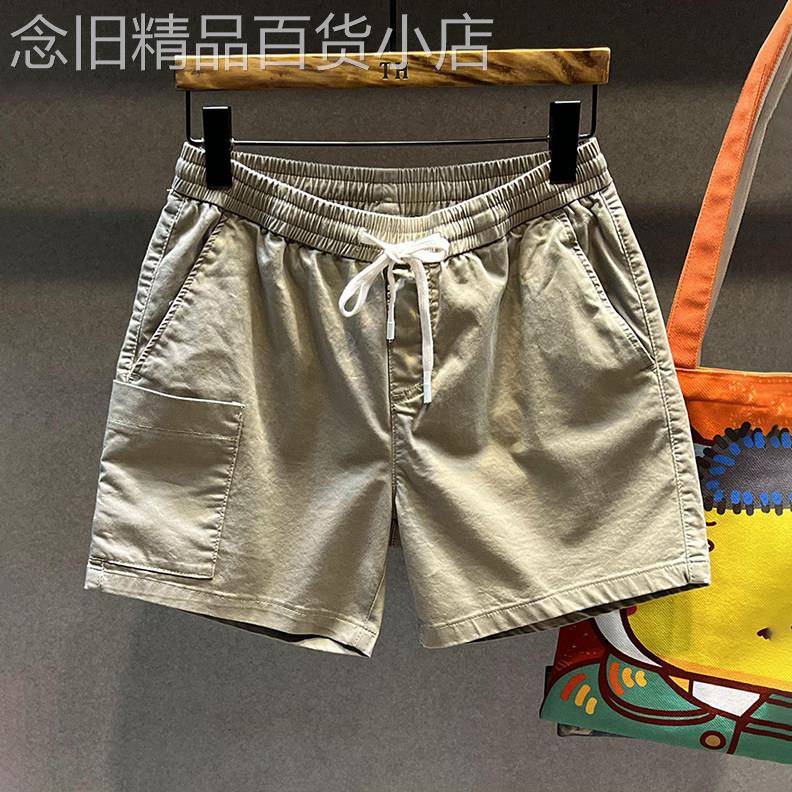 MUSONMU裤子男夏季潮牌日系纯棉工装休闲短裤男士宽松四分三分裤