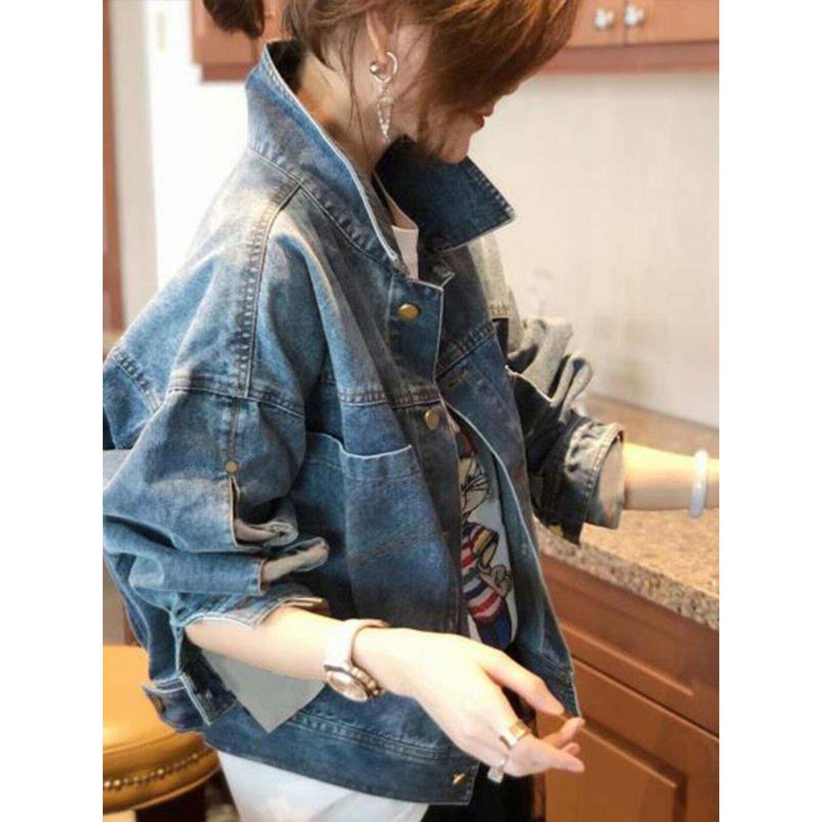 香港TIMO港味短款牛仔外套女春秋小众高级感小香风牛仔夹克上衣女