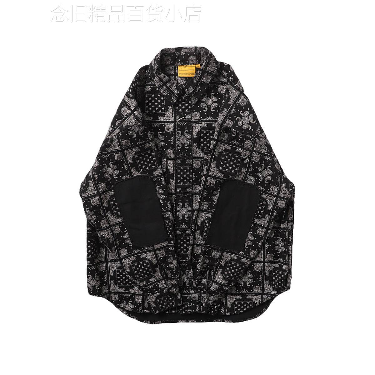MUSONMU腰果花衬衫外套男宽松潮流情侣男女同款 山系覆古外穿衬衣