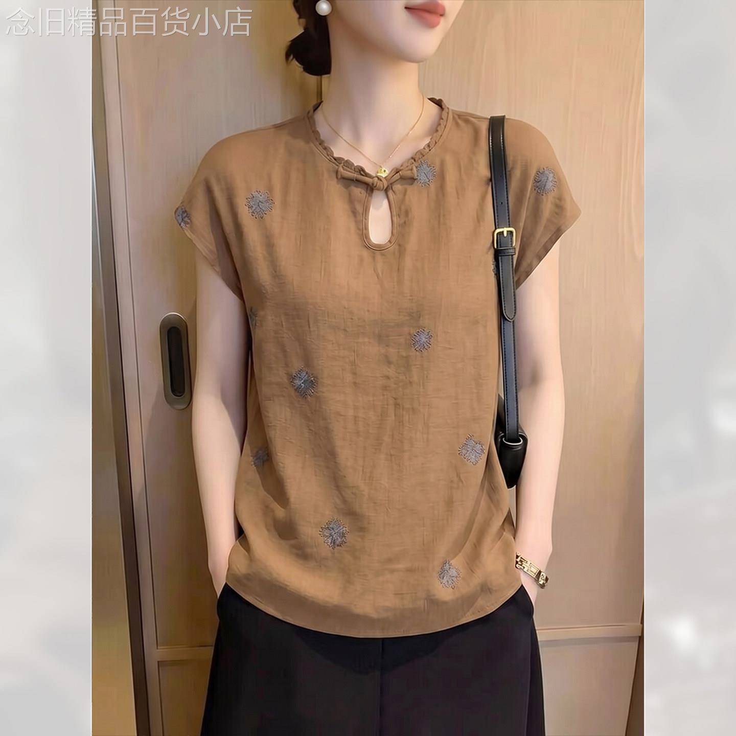 轻薄洋气宽松显瘦衬衫女装夏季2026年新款通勤短袖上衣漂亮设计感
