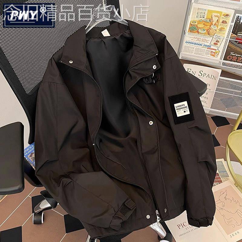 潮牌美式复古工装外套男春秋季2025新款宽松潮流痞帅韩版休闲夹克