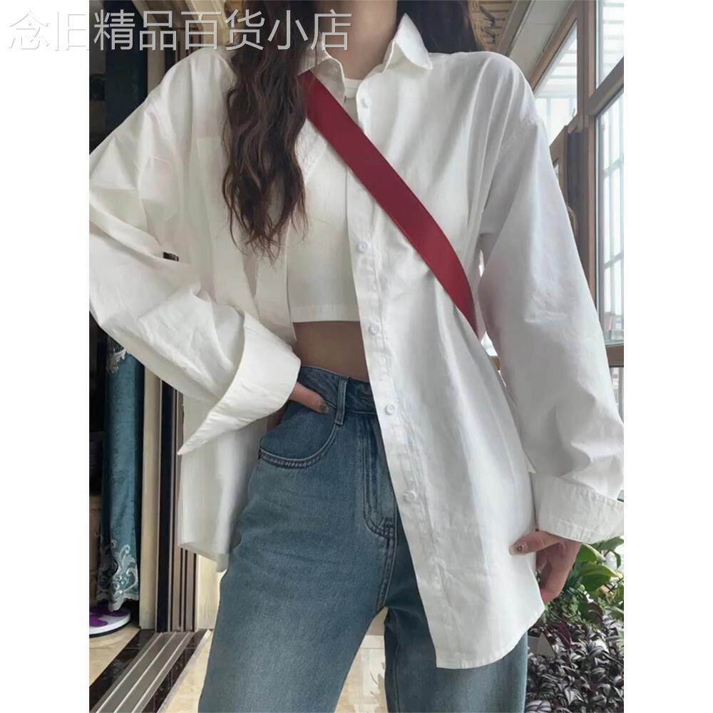 白衬衫女式内衣裤2026春秋新款韩式设计小众西式上衣百搭长袖衬衫