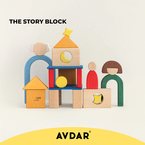 AVDAR儿童积木The story block蒙氏早教男女孩大颗粒创意拼搭玩具