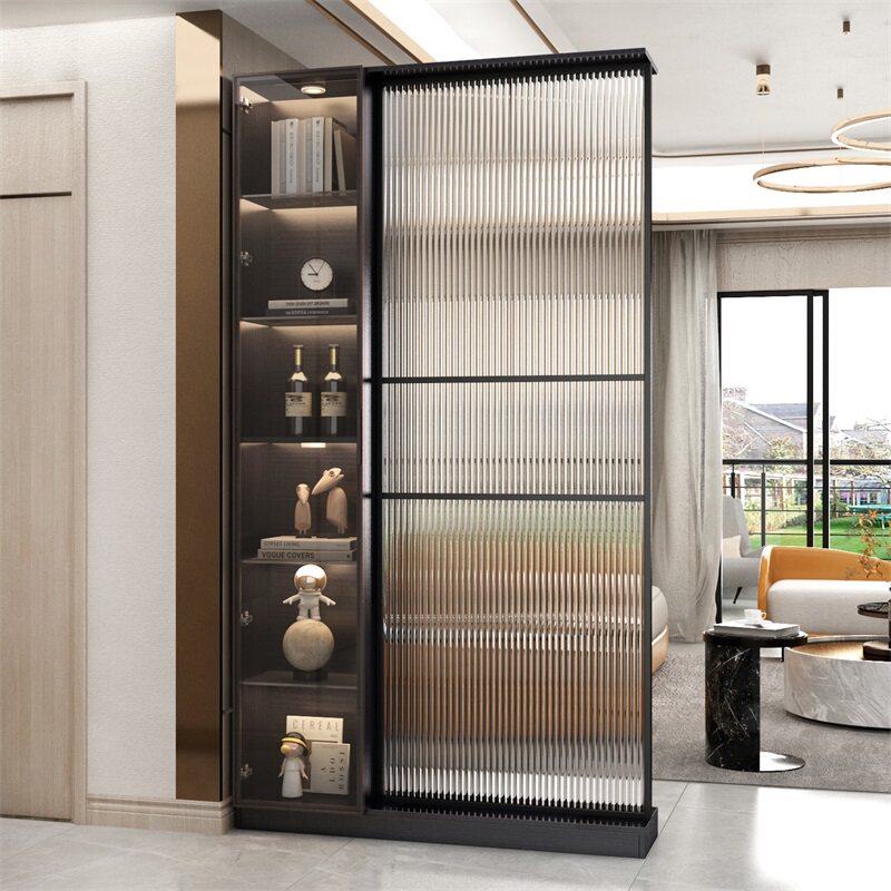 屏风隔断客厅进门遮挡入户正对门长虹玻璃隔断可移动简约轻奢玄关