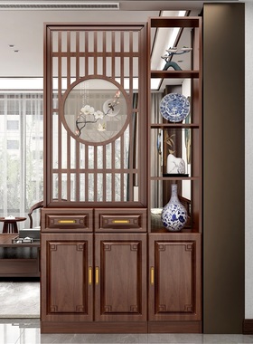 屏风隔断客厅2024新款入户门正对门遮挡木质玄关置物架鞋柜一体柜