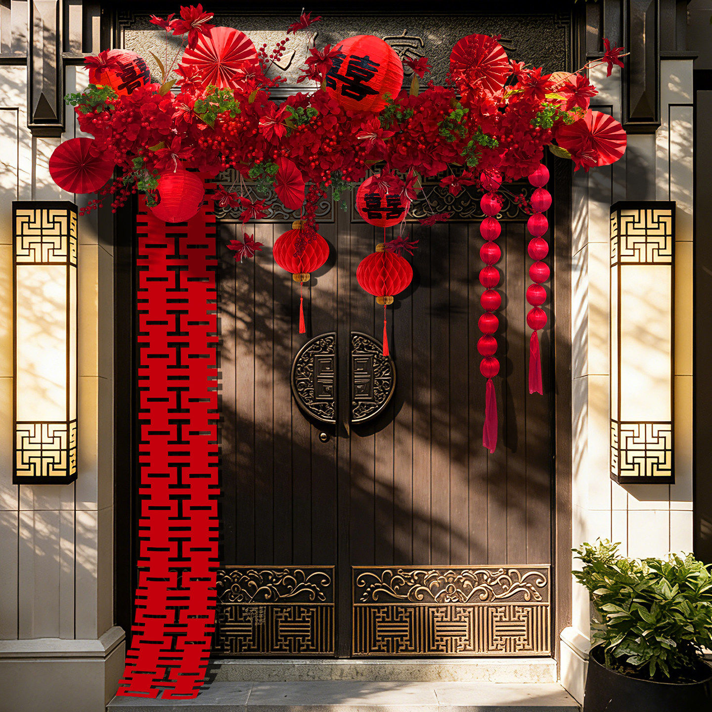 农村院子结婚单元大门装饰婚庆用品婚礼场景布置拱门头花门套装,节庆用品/礼品,拱门,淘宝优惠券,粉丝福利购,淘宝优惠卷