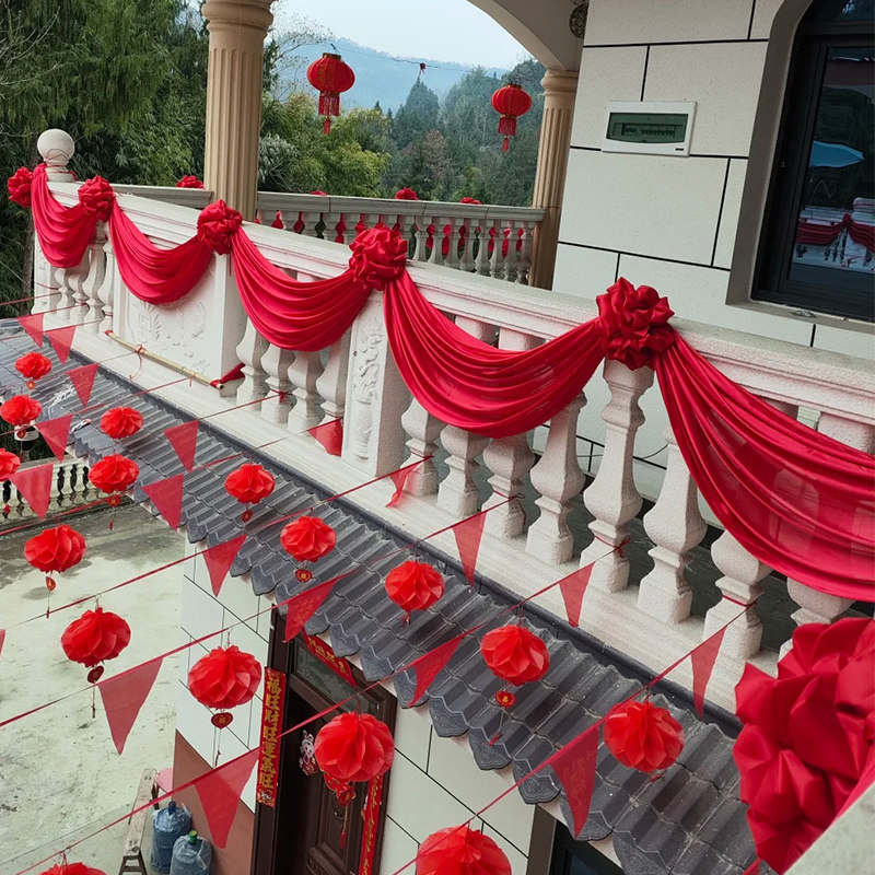 结婚户外新房交房大门口装饰乔迁入户阳台布置大红花球波浪形拉花,节庆用品/礼品,装扮布置套餐,淘宝优惠券,粉丝福利购,淘宝优惠卷