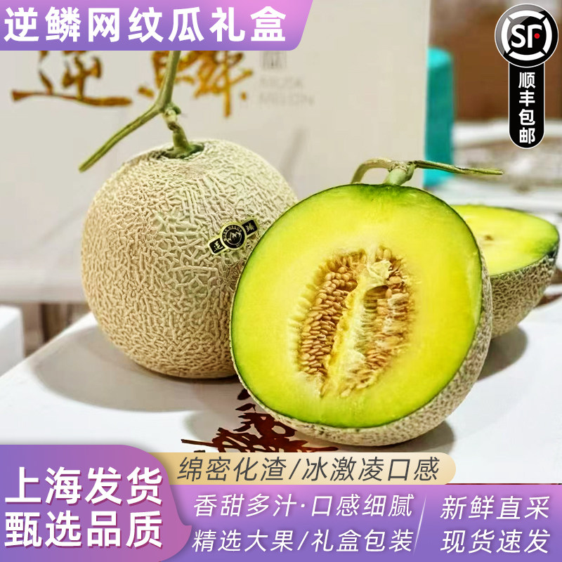 逆鳞网纹瓜新鲜哈密瓜蜜瓜冰淇淋口感一藤一瓜严选好果礼盒装顺丰