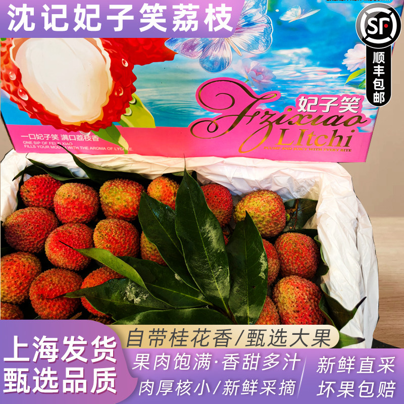 沈记果业海南妃子笑荔枝新鲜当季现摘现发2.5斤整箱礼盒顺丰包邮