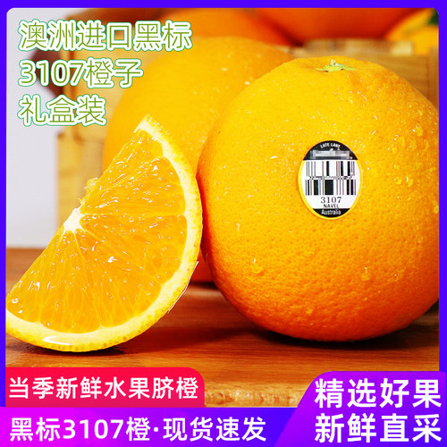 澳洲进口黑标3107橙子5斤礼盒装当季新鲜水果脐橙多汁大果包邮