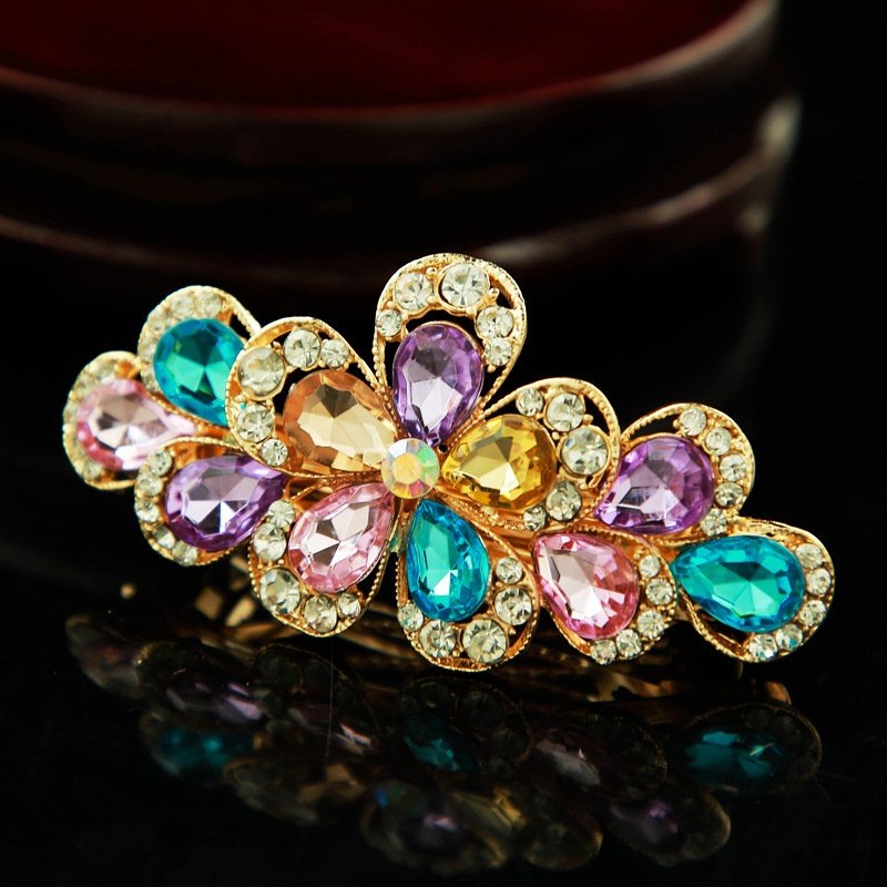 合金水钻花发夹发卡头饰后脑勺刘海弹簧顶夹女式大定夹盘头发夹子,饰品/流行首饰/时尚饰品新,民族风发饰,淘宝优惠券,粉丝福利购,淘宝优惠卷