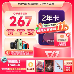 AI写公式 WPS大会员2年官方正版 office工具PPT生成pdf转换编辑WPS