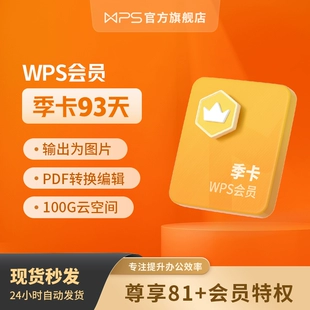 文档翻译官方正版 WPS会员季 卡93天excel表格制作排版 pdf编辑软件