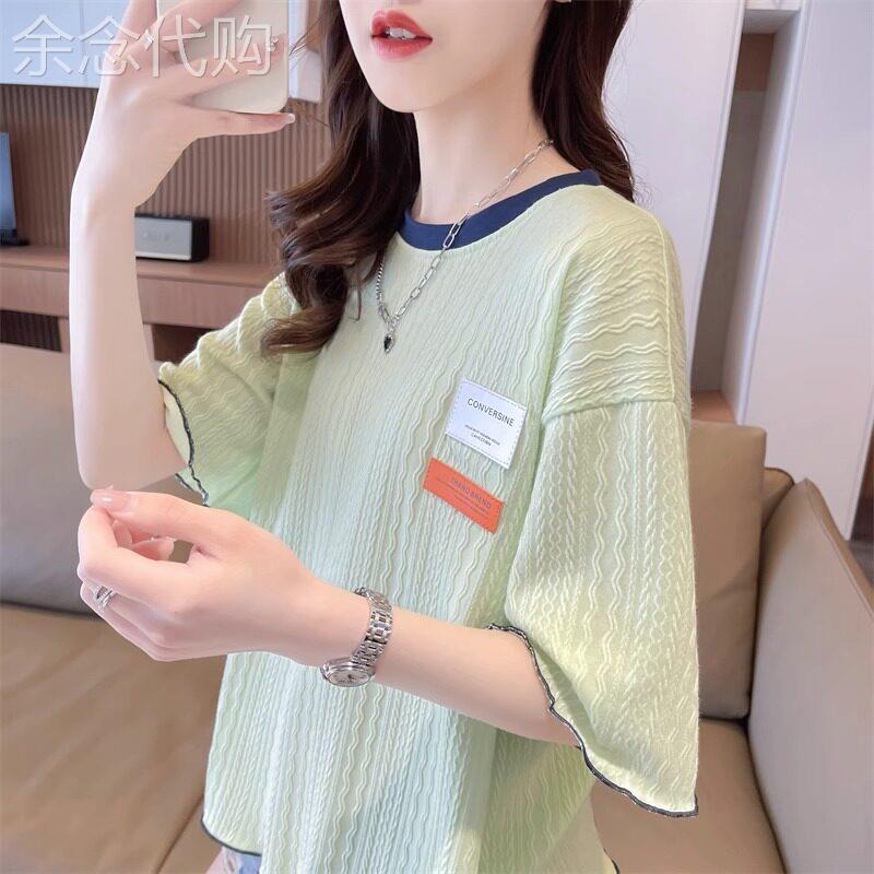 设计感小众短袖t恤女夏装2026新款宽松韩版百搭小个子短款上衣潮