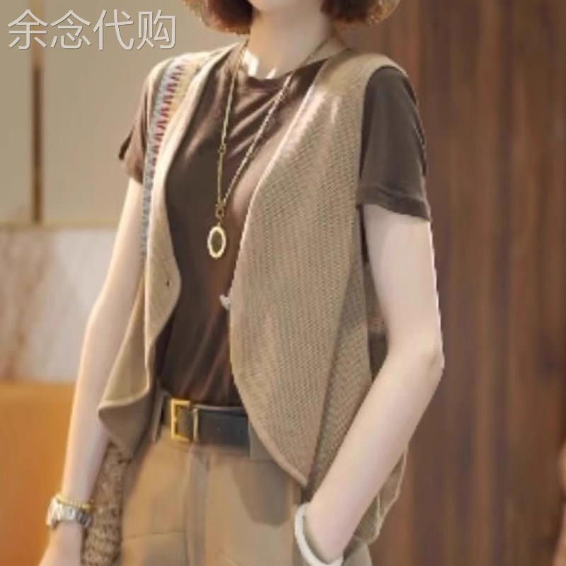 针织马甲女士夏季薄款2026新款外穿时尚无袖背心马夹背心外套上衣