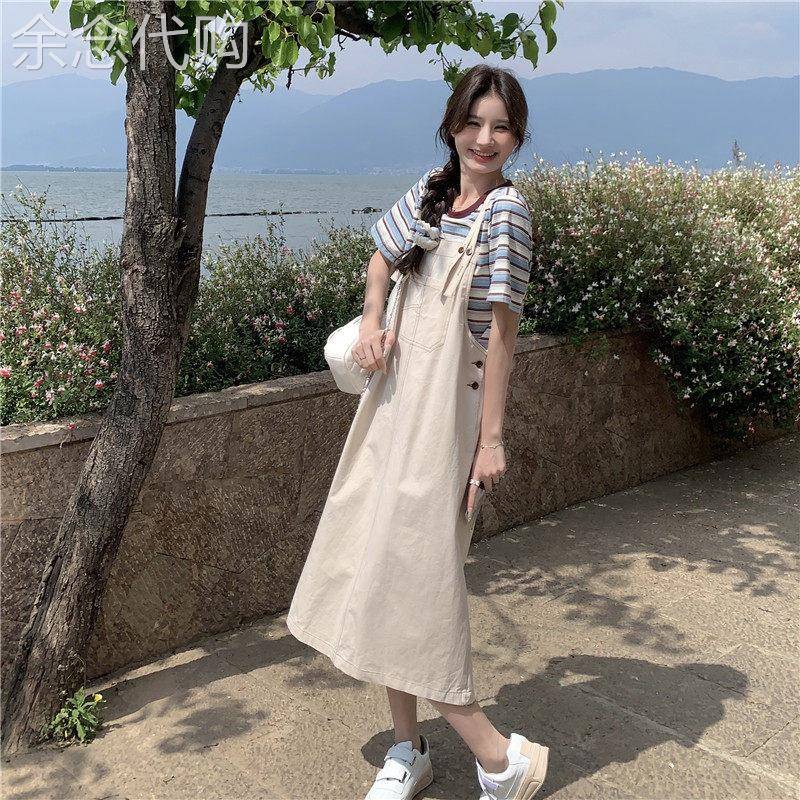 多巴胺学院风牛仔抱婴袋裤T恤套装女夏2026小个子工装设计感两件
