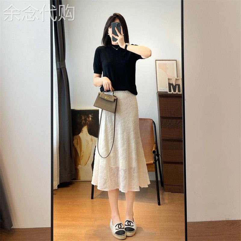鱼尾半身裙女夏季薄款2026新款高腰显瘦中长版网纱半裙a字包臀裙