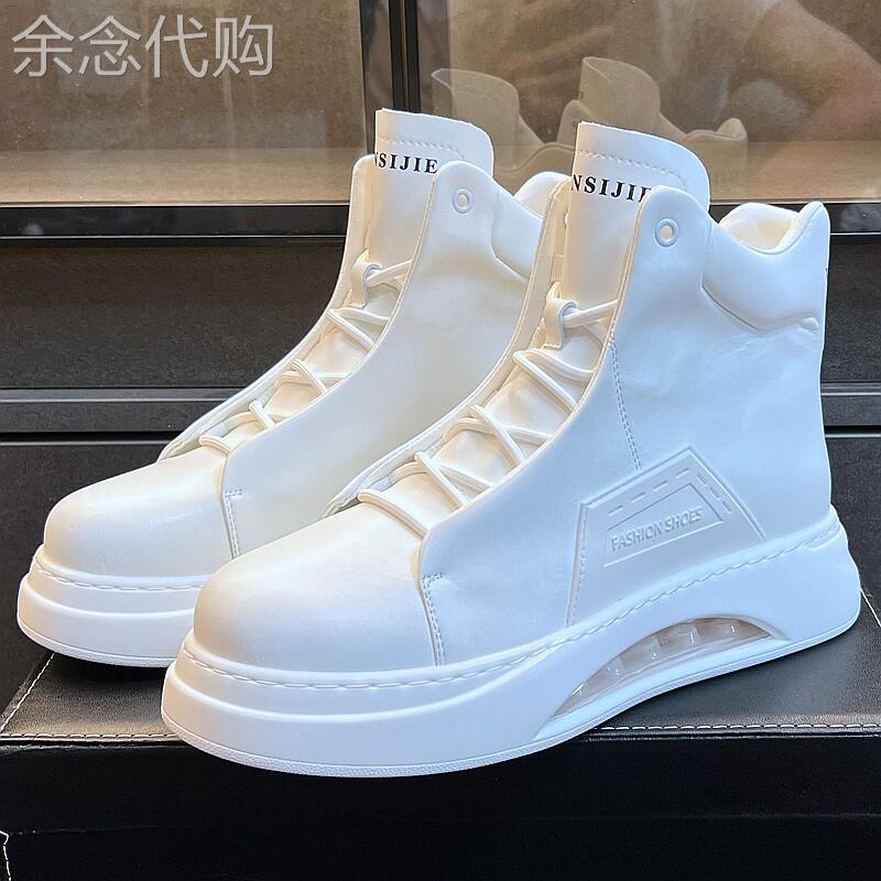 法式高级感!CKL Backup白色高筒鞋男高端板鞋休闲高帮厚底内增高