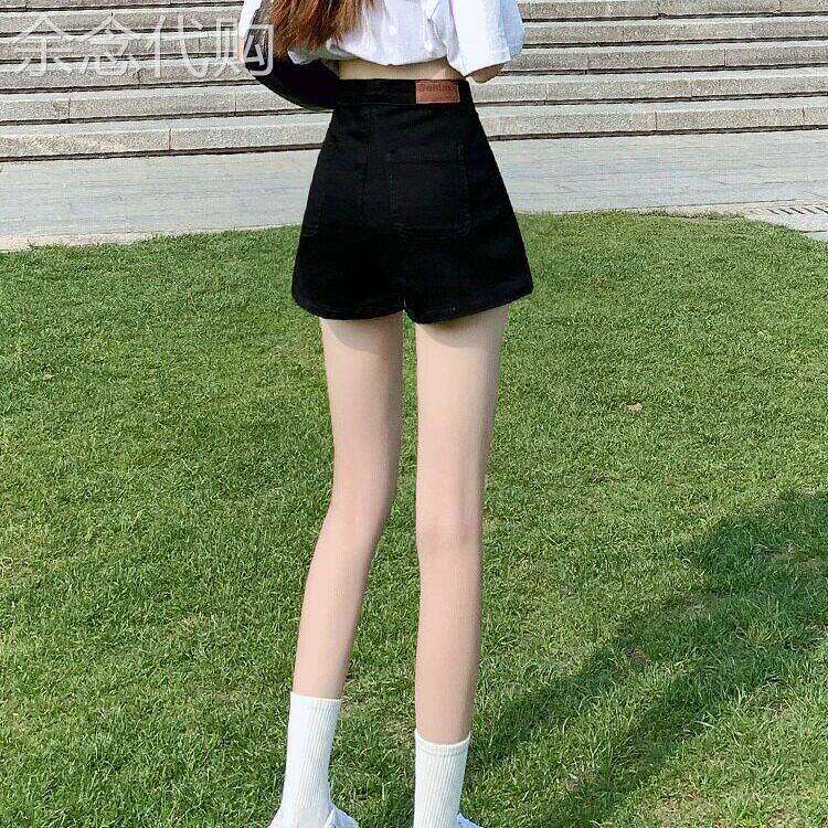 黑色高腰牛仔短裤女夏季薄款2026新款弹力a字紧身热裤辣妹热裤