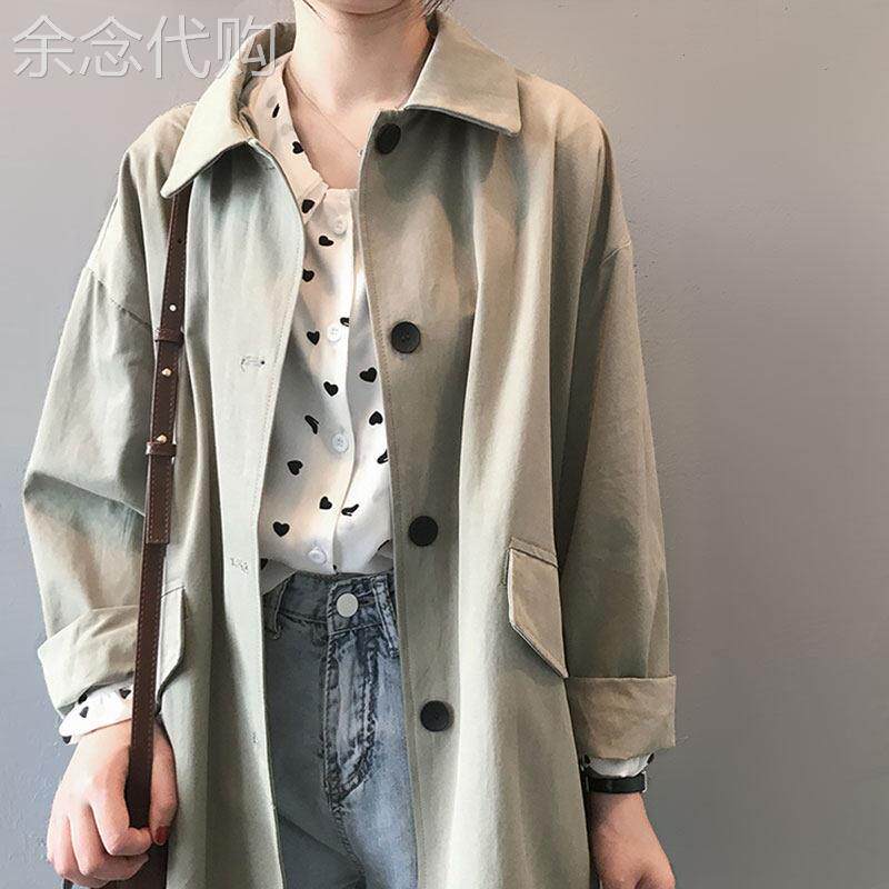 春秋薄款工装风衣女小个子中长款过膝大衣2026新款韩版英伦风外套