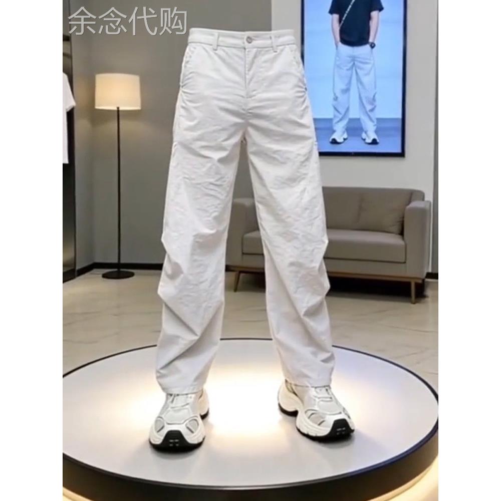 VITO轻奢高端冰丝速干裤子男款秋季薄款直筒裤痞帅休闲运动哈伦裤