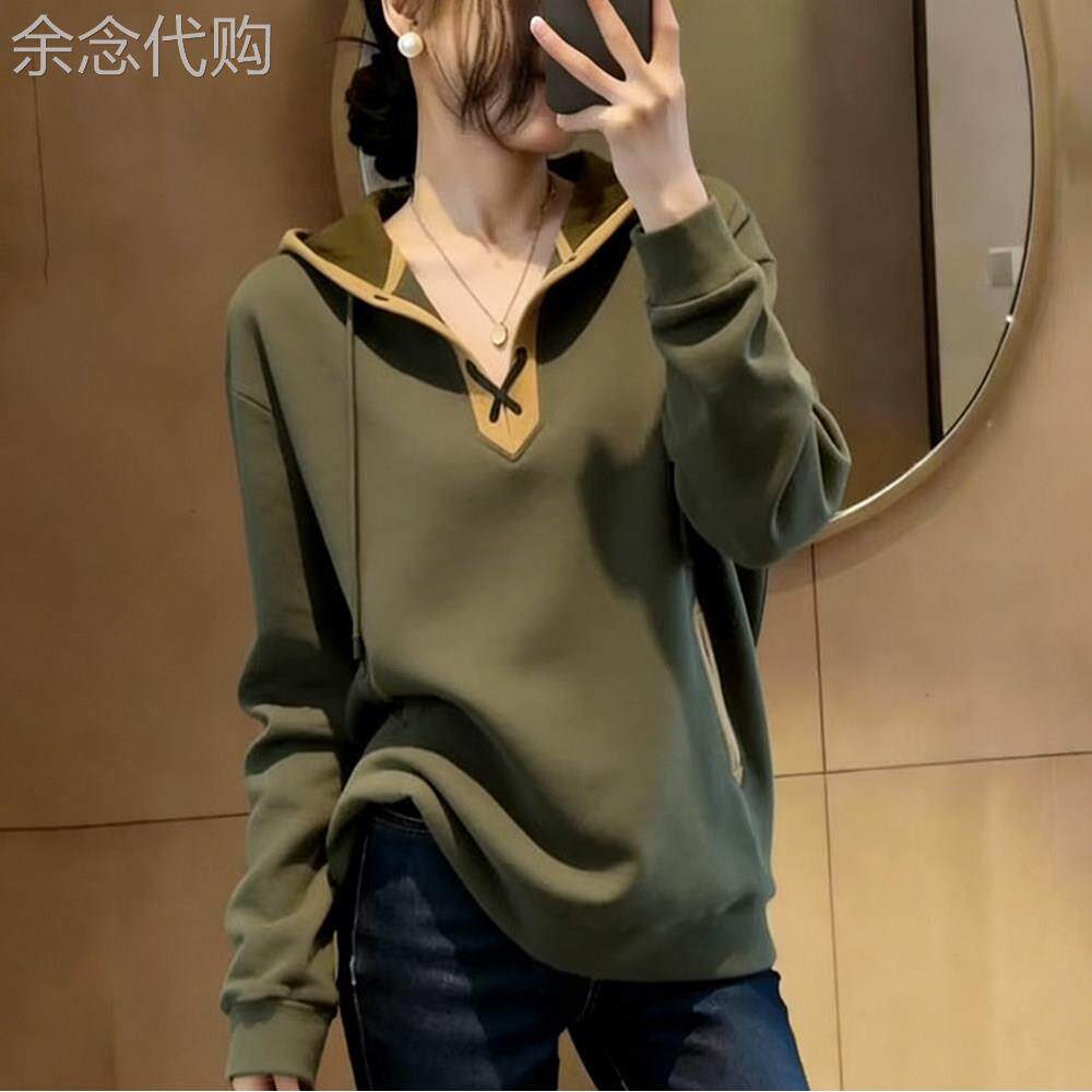 连帽卫衣女士2026秋季新款时尚洋气减龄宽松显瘦休闲打底帽衫上衣