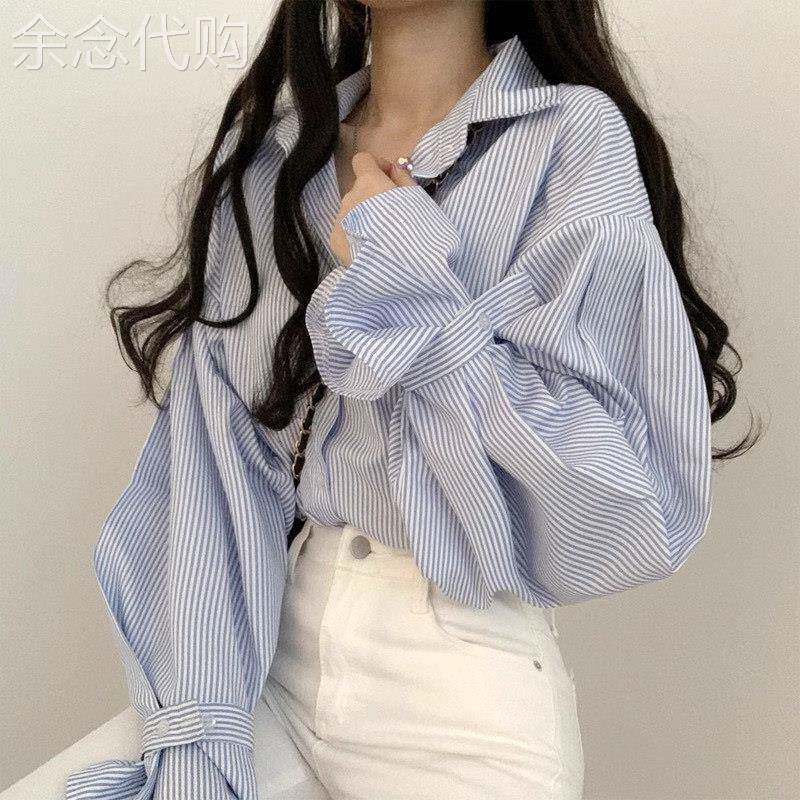 法式条纹衬衫女长袖春秋2025新款高级设计感减龄洋气休闲衬衣上衣
