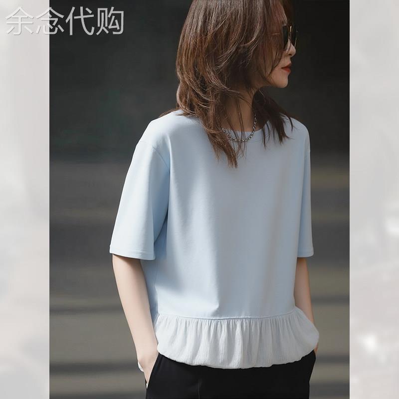漂亮超好看荷叶边休闲短袖T恤女夏季2026年新款绝美精致上衣百搭