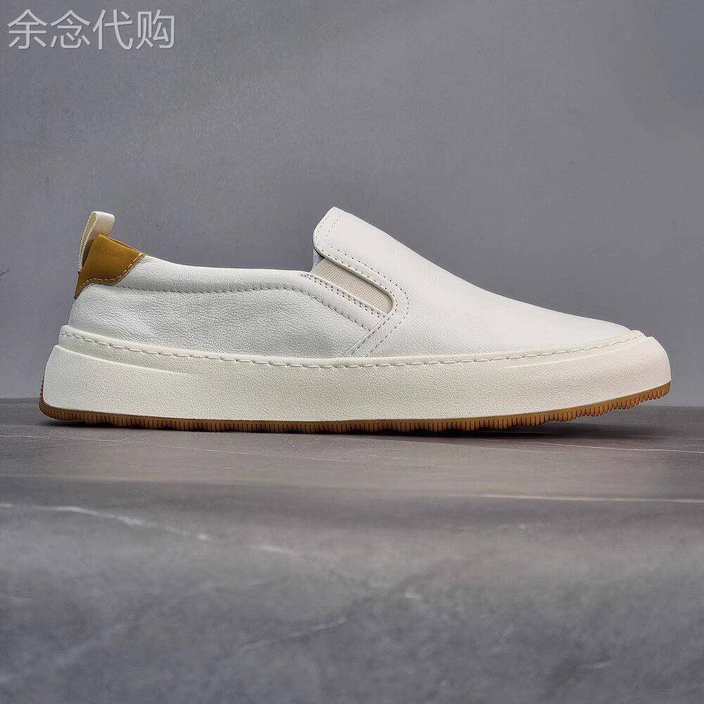 TROR DIVE头层牛皮乐福鞋 男款软底小白鞋 薄款透气四季男鞋 轻便